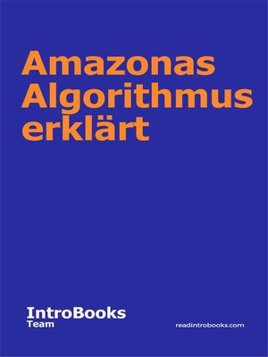 cover image of Amazonas Algorithmus erklärt